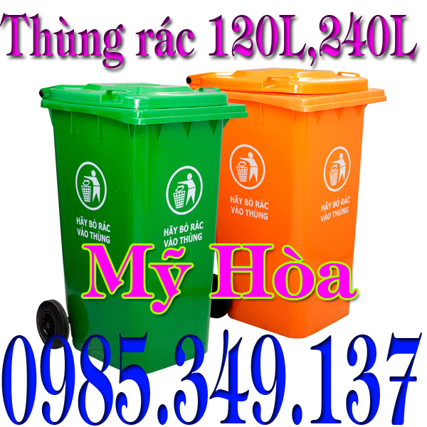 Thùng rác công cộng 240 lít nhựa HDPE